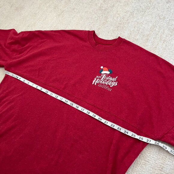 Disney Spirit Jersey 2021 Christmas Holiday DCA Red Long Sleeve Knit Top XXL - Picture 6 of 7